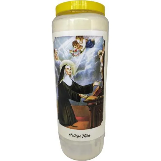 noveenkaars Heilige Rita & Engelen - Noveenkaars - 9 dagen brander (5 stuks) Wit