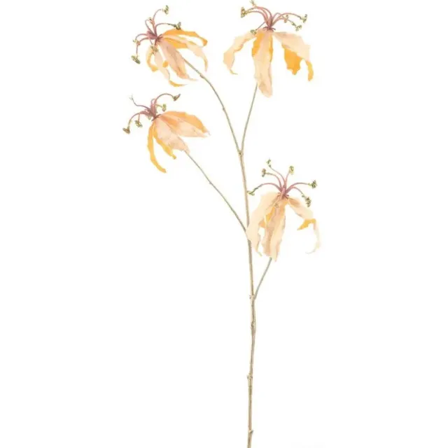 Buitengewoon Boet Gloriosa lily spray ardesio geel 85 cm kunstbloem Buitengewoon de Boet