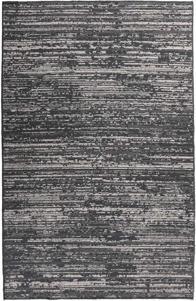 Padiro design laagpolig vloerkleed 120 x 170 cm - donkergrijs - modern abstract ontwerp - voor vloerverwarming - van polyester en katoen