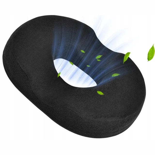 Dnntunk Ringkussen - Aambeien Zitring - Donut Kussen - Stuitkussen - Orthopedisch Traagschuim Zitkussen - Houding Correctie Zwart