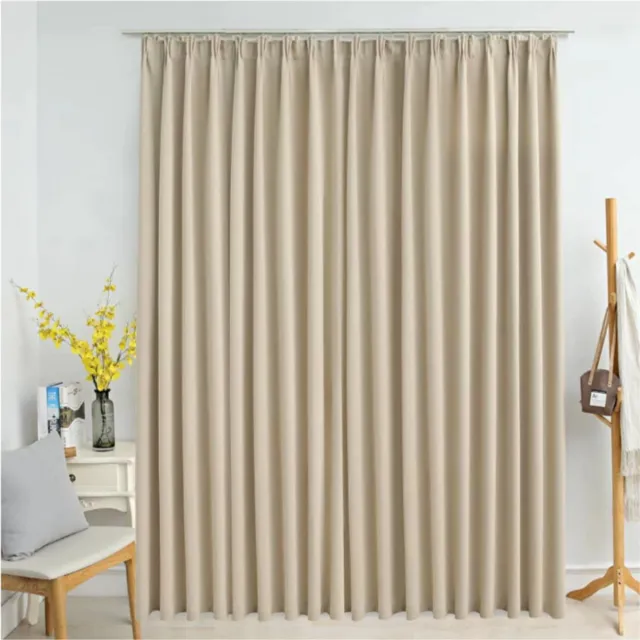 vida xl Gordijn verduisterend met haken 290x245 cm beige