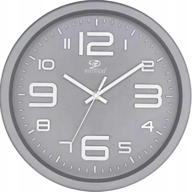 Tragar Wandklok 30 cm Grijs – Stille Analoge Klok met Quartz Uurwerk – Grote Cijfers – Modern