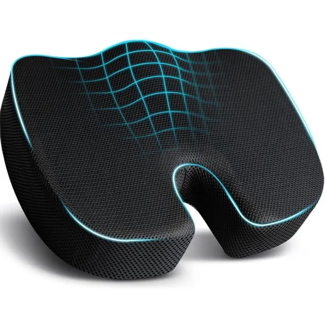 PolkaHome Zitkussen Ergonomisch Stoelkussen – Zitkussens Zitkussen Auto Zit Kussen Zitkussen Bureaustoel Stoelkussens Stoel Kussen Stoelkussen Auto – Ergonomisch Traagschuim Kussen voor Auto, Bureaustoel, Bed, Rolstoel zwart stijl 5