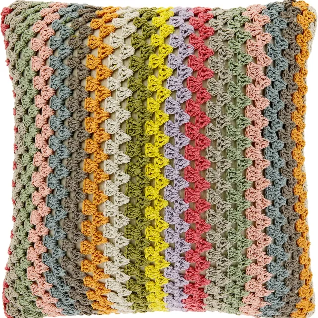 Unique Living DINA - Sierkussen - 45x45 cm - Knitted - Kleurrijk Dessin 3