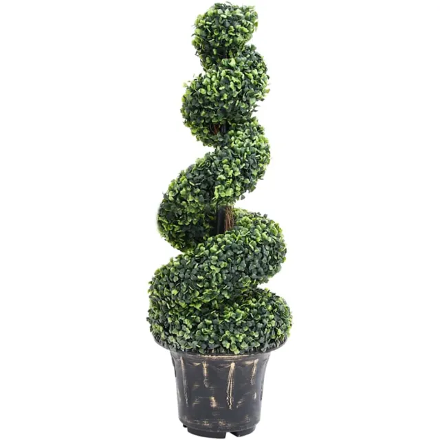vidaXL Kunstplant met pot buxus spiraal 100 cm groen