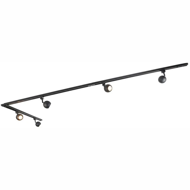 QAZQA gissi - Moderne Dimbare LED Smart Spot railsysteem verlichting, railverlichting incl. wifi met Dimmer - 5 lichts - L 286 cm - Zwart - Woonkamer | Slaapkamer | Keuken Zwart Smart LED