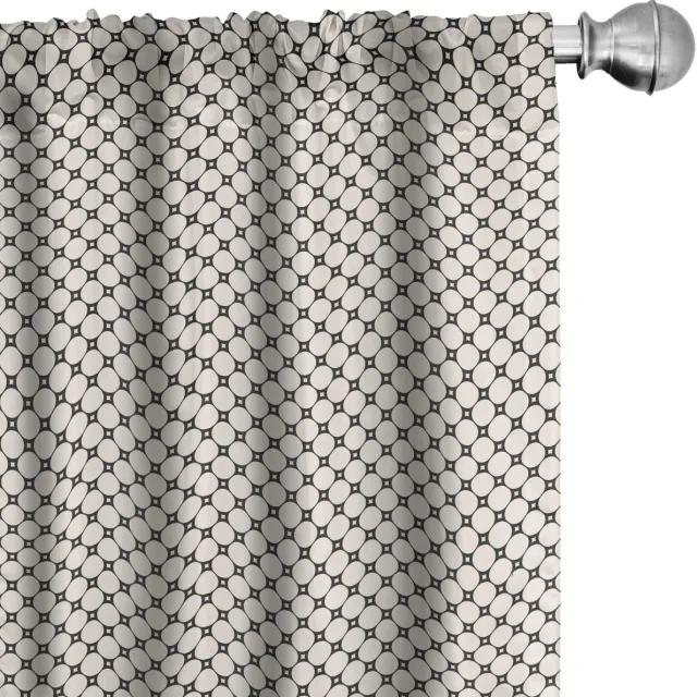 ABAKUHAUS Abstrakt Gordijnen – Ritmisch gaasontwerp – 2x75x225 cm – Champagne koksgrijs