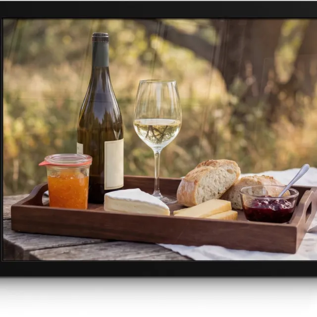 FrameYourWall Poster in lijst - Fotolijst 40x30 cm - Posters - Picknick - Wijn - Kaasplankje - Posterlijst zwart - Decoratie - Wanddecoratie woonkamer - Muurdecoratie slaapkamer