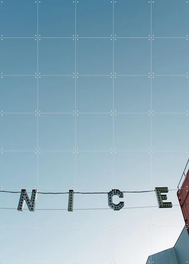 IXXI Nice, Chris Abatzis - 100 x 140 cm - Grote wanddecoratie en posters - Grafisch Ontwerp, Fotografie, Typografie, Decoratieve kunsten, Woonkamer Blauw / Koele tinten