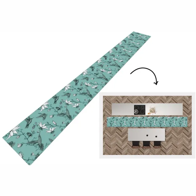 KitchenYeah Keukenloper - Keukenmat - Patronen - Vogel - Bloemen - Keuken vloerkleed Multicolor