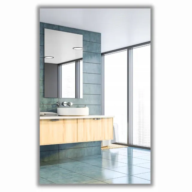 METANOIA LUSTRA LED Badkamerspiegel 95x115 cm Zilver Geslepen Rand Zonder Frame