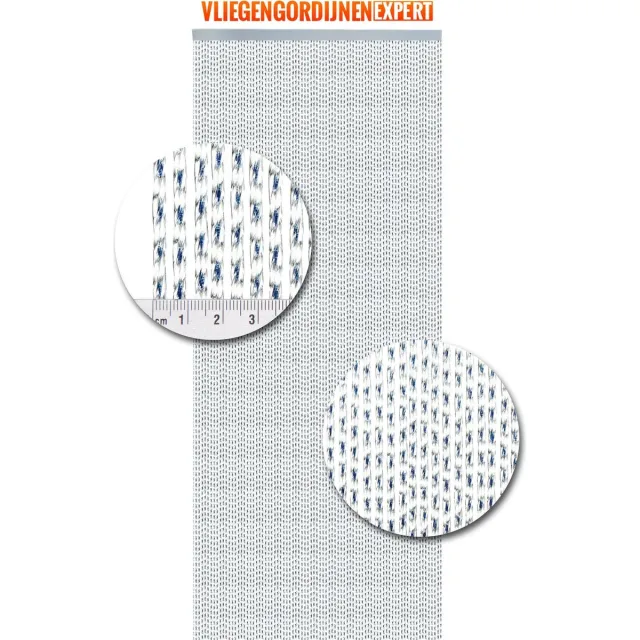 Vliegengordijnenexpert® Vliegengordijnenexpert Lucca - Vliegengordijn - 92x210 cm - Transparant met Blauw