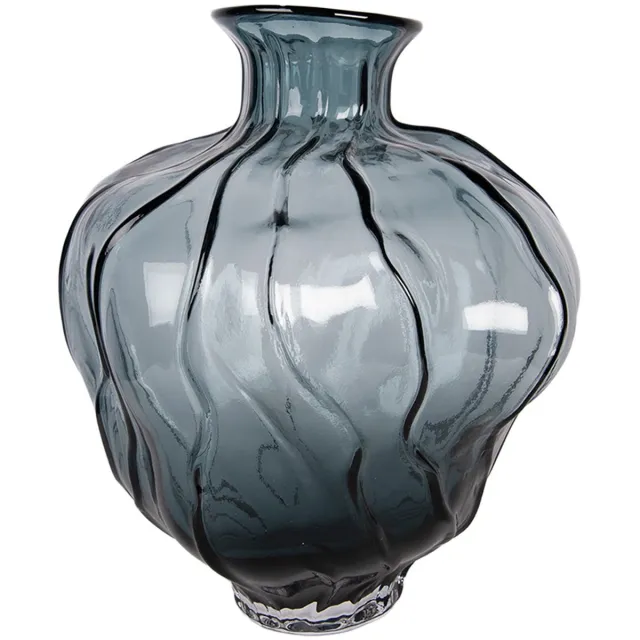 Clayre & Eef Vaas Ø 26x31 cm Blauw Glas