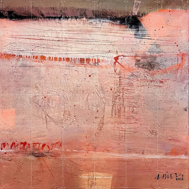 IXXI Magically Easy, SüessART - 120 x 120 cm - Grote wanddecoratie en posters - Abstract, Kwaststreken, Modern, Woonkamer, Gang, Slaapkamer Donkere tinten / Warme kleuren