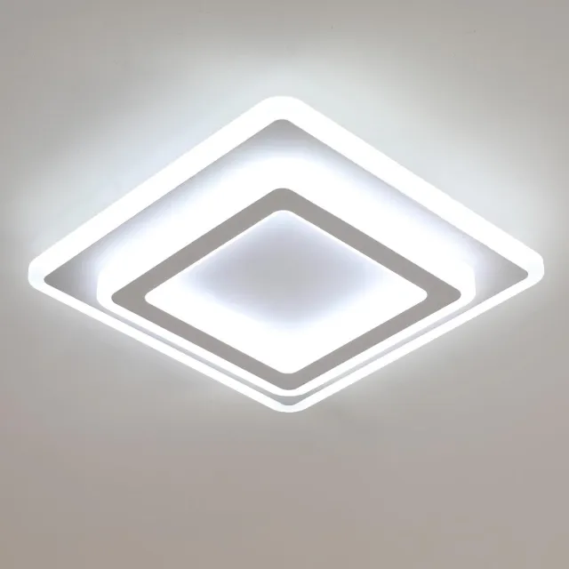 Haobosic Vierkante Acryl Plafondlamp - Wit - 44W - 6500K Koud Wit White