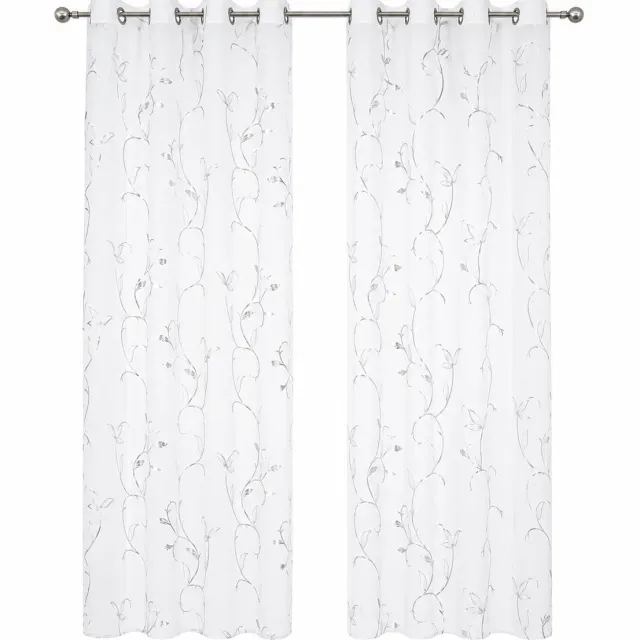 Huttutu Vitrage - Lichtdoorlatend Witte Polyester Raamgordijn - Transparant en Ademend - Geschikt voor Woonkamer en Slaapkamer - Formaat 132x160 cm - 1 Stuk