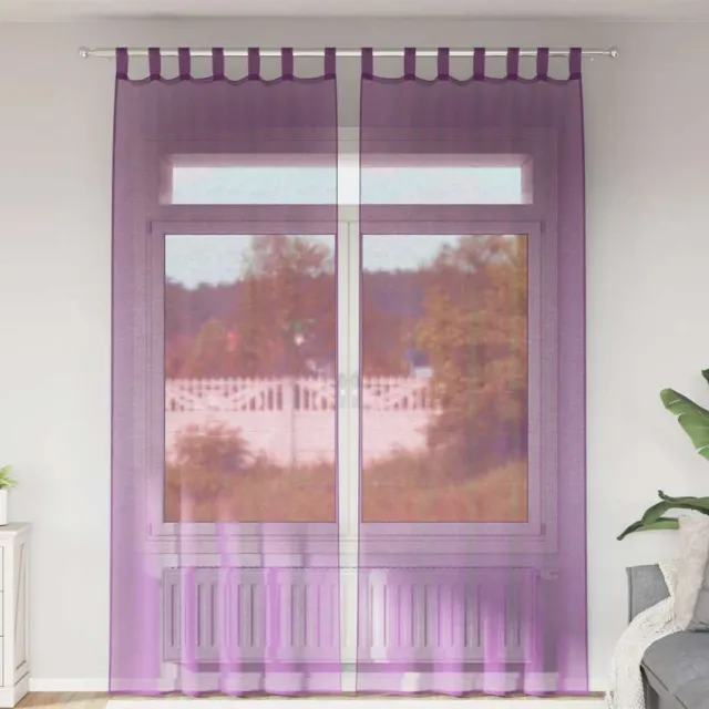 vidaXL Gordijnen met lussen 2 st 140x260 cm paars
