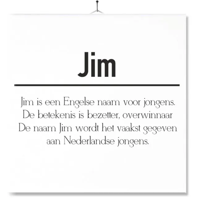 MC Living Tegel Met Opdruk | Betekenis | Kado | Cadeau | Met Naam - Jim Multi-Color