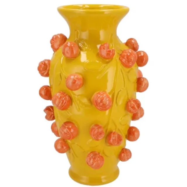 Daan kromhout Fruit mandarin yellow vase 24x38cm Geel