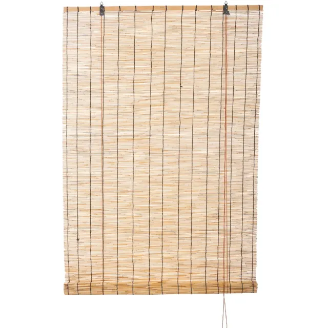 tuinchamp Rolgordijn riet 140 x 220 cm - Rolgordijn buiten en binnen - Rieten rolgordijnen - Natuurlijk rolgordijn hout - Natuurlijke uitstraling Naturel