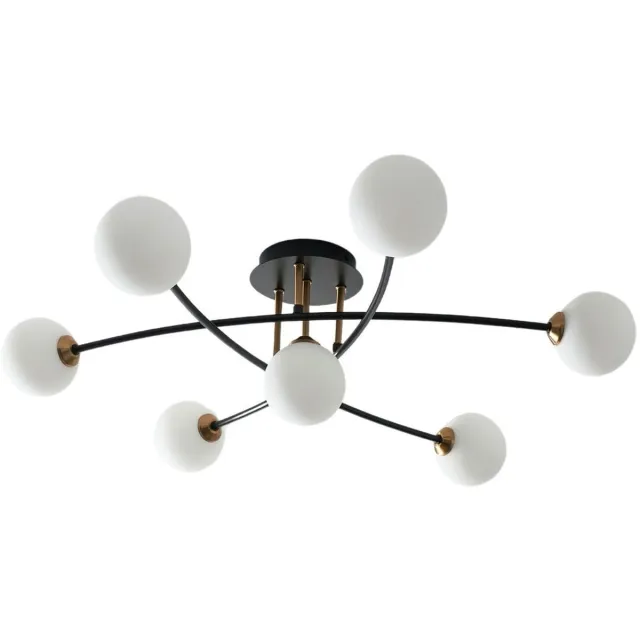 KOSILUM Estrela - Plafondlamp - Zwart, goud en wit - Metaal en glas