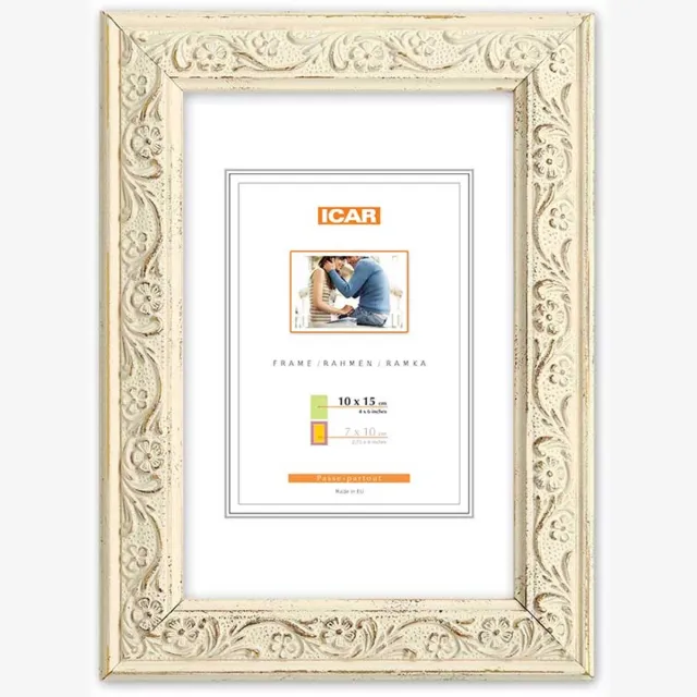 Icar Barok Fotolijst Margriet Antiek Wit 15x21 cm