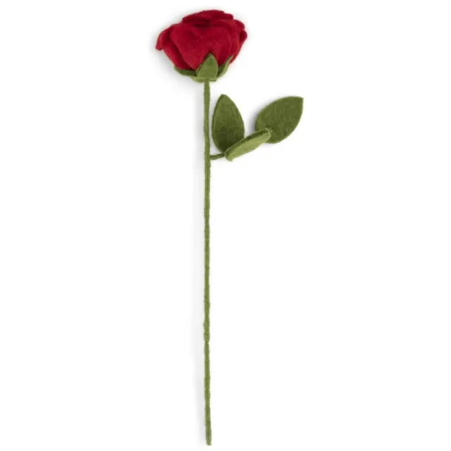 Sjaal met Verhaal Fairtrade Vilt - Bloem Roos Rood - 40cm - Homedeco Roos-Rood