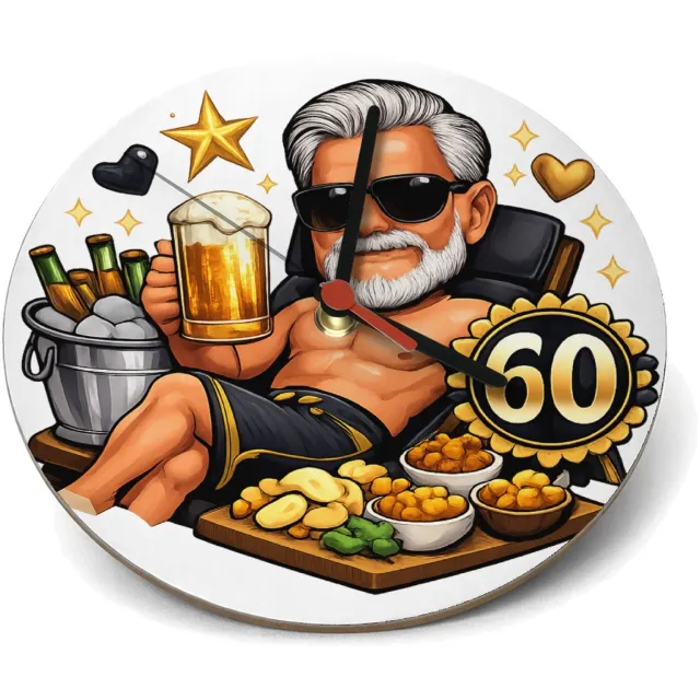 Mr Cadeautjes Klok rond Ø 19 - design Jubileum-cocktail in loungestijl | cadeau Wit