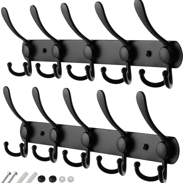 San Marque Kapstokhaken voor aan de muur - roestvrijstalen kapstokken (2 stuks) - Heavy Duty kapstokhaken wandmontage - premium ontwerp roestvrije kleerhanger wandhaken voor badjas en kleding zwart