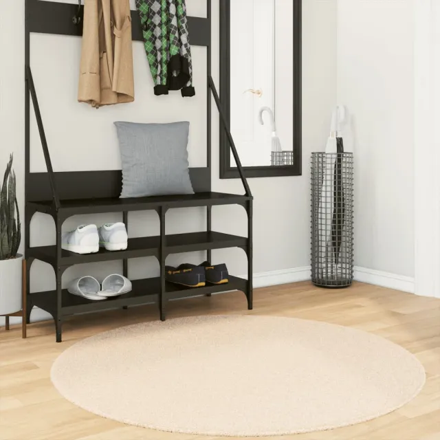 vidaXL Vloerkleed HUARTE laagpolig zacht wasbaar Ø 120 cm beige, foto 2