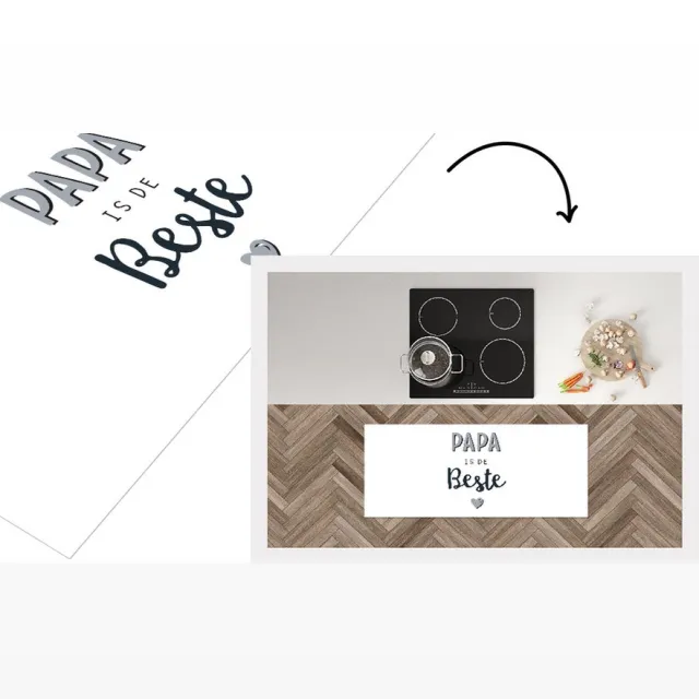 KitchenYeah Keukenloper - Loper keuken - Vaderdag - Papa cadeau - Quote - Papa is de beste - Spreuken - 120x50 cm - Keukenloper vinyl Multicolor