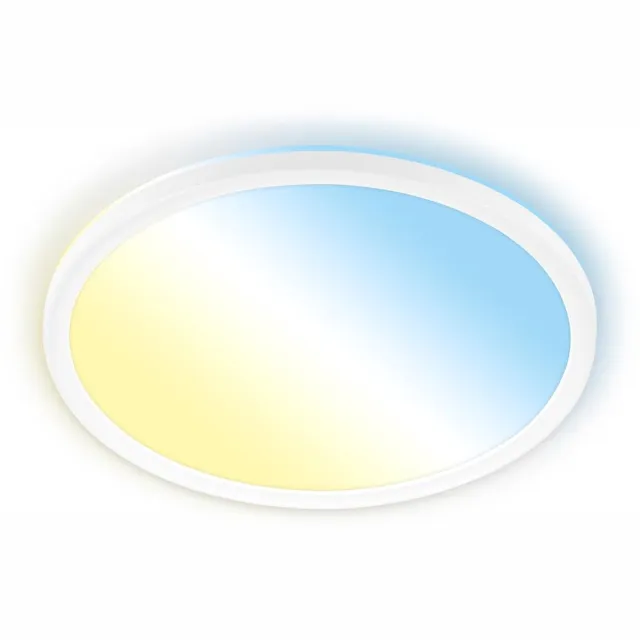 B.K.Licht BRILONER Tava A – LED Plafondlamp – dimbaar plafonniere – EEK A lichtbron* – met afstandsbediening – met CCT – wit – 50.000u levensduur – Ø29.3 cm Wit rond met CCT