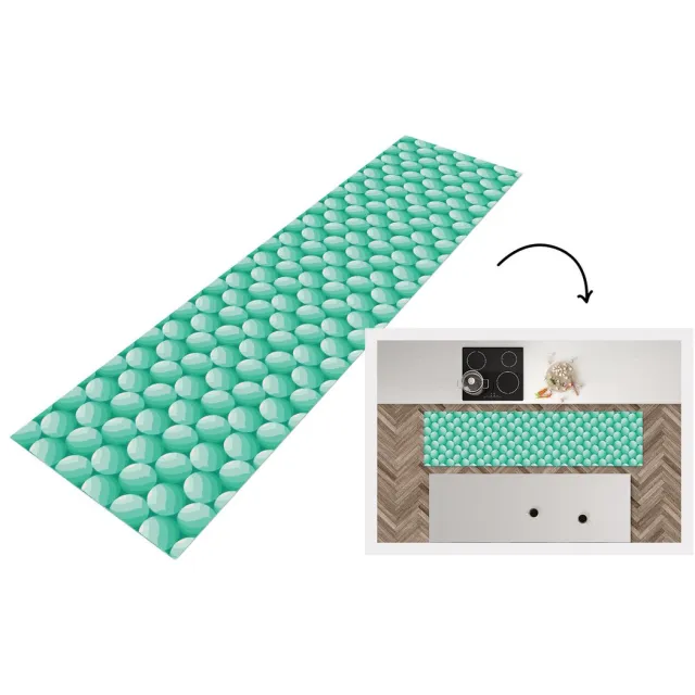 KitchenYeah Keukenloper - Loper keuken - Design - Mint - Bal - Keukenloper vinyl, foto 7