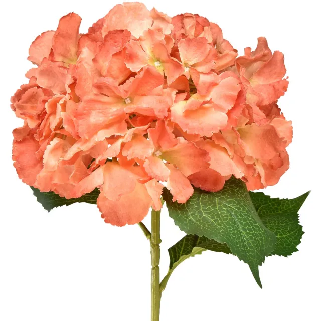 Viana Kunsthortensia Gigant decoratieve bloem zalm Ø23cm L84cm Oranje