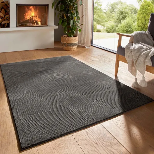 TrueWeave Zacht vloerkleed - Fuzz Waves antraciet 120x170