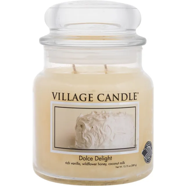 village candle Medium Jar Dolce Delight wit