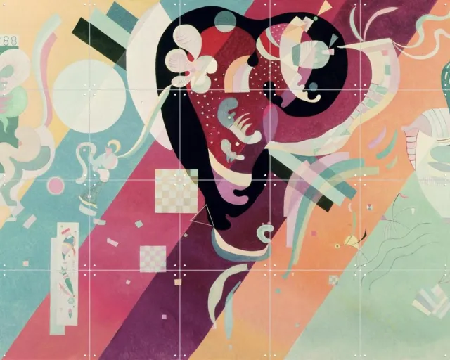 IXXI Composition IX, Kandinsky & Bridgeman Images - 100 x 80 cm - Grote wanddecoratie en posters - Geometrische Kunst, Abstract, Klassiek, Kleurrijk Roze / Kleur