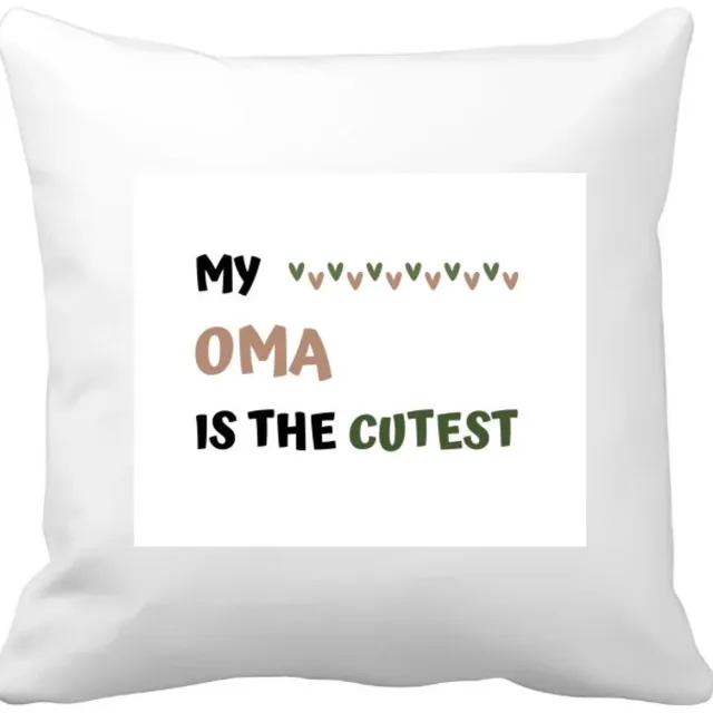 Akyol my oma is the cutest Kussen hoes - Oma - schattige oma - verjaardagscadeau - verjaardag - cadeau - cadeautje voor oma - oma artikelen - kado - geschenk - gift - 40 bij 40 cm Multicolor