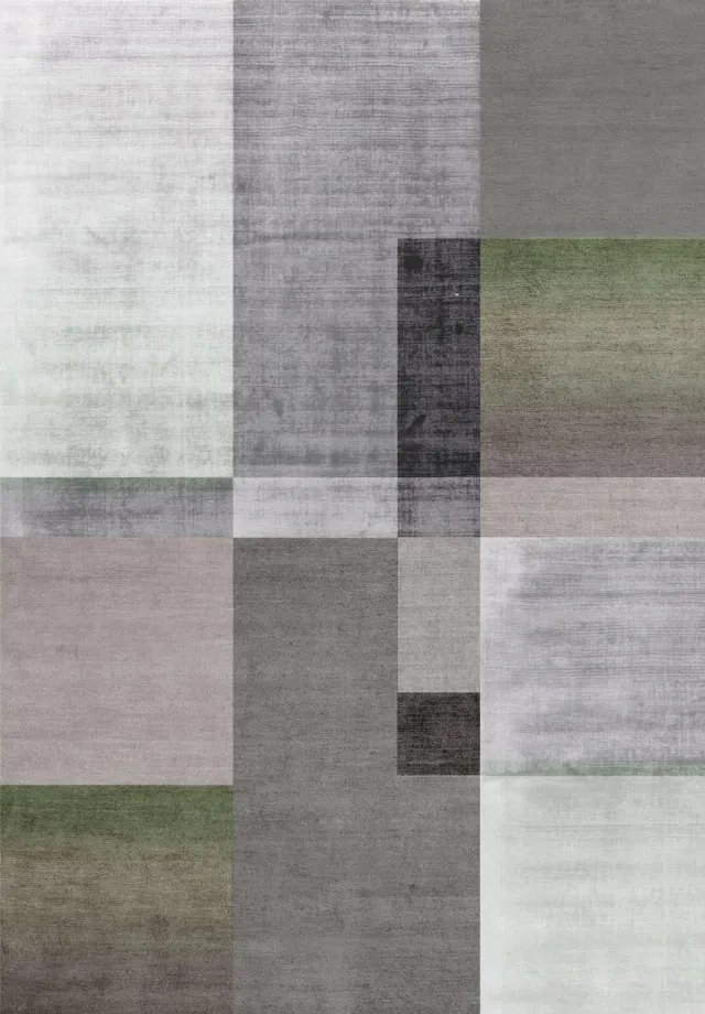 Vivace Vloerkleed Vivace Timelapse - Grijs/ Groen - Tapijt - 230x160 cm - (29927)