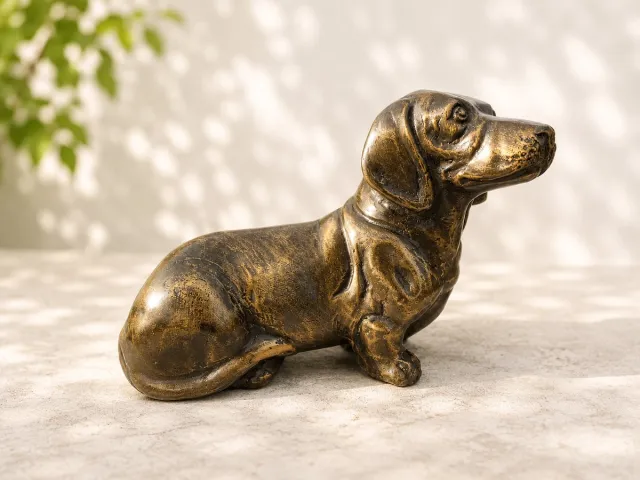 MadDeco Beeldje bronzen teckel - brons