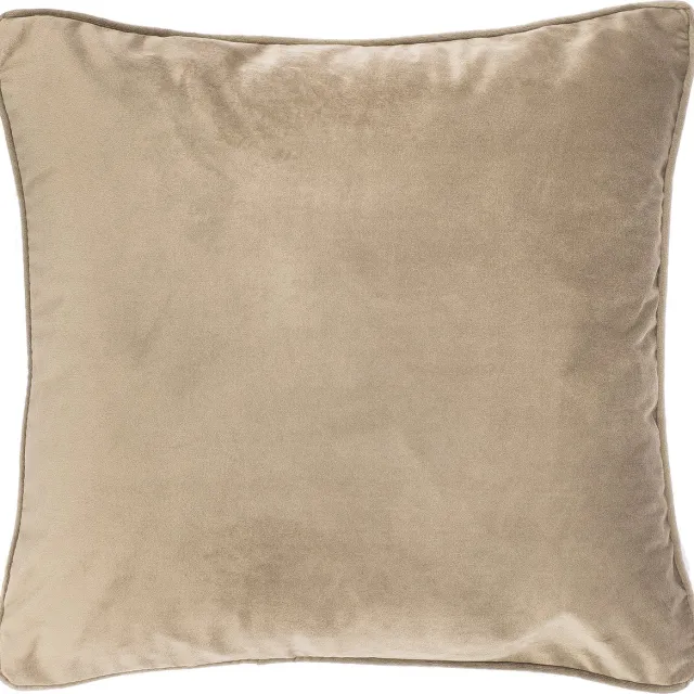 Tiseco HOME STUDIO - Kussen (gevuld) Fluweel - Vierkant - 60x60 cm - Licht taupe TAUPE LIGHT