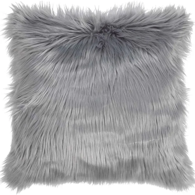 Dutch Decor MEES - Kussenhoes 45x45 cm - mist - lichtgrijs - fluffy - superzacht - met rits