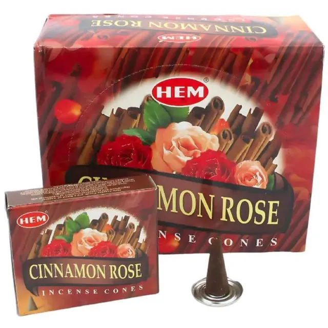 HEM cinnamon rose - wierook - kaneel - roos - rozen - wierookkegels - doos 12 stuks