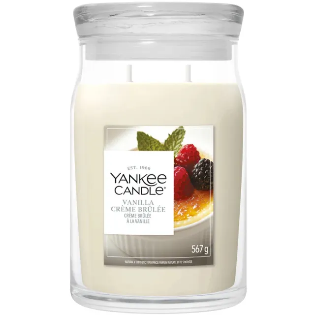 Yankee Candle Vanilla Crème Brûlée Large Jar Geurkaars - 90 branduren - twee lonten Creme