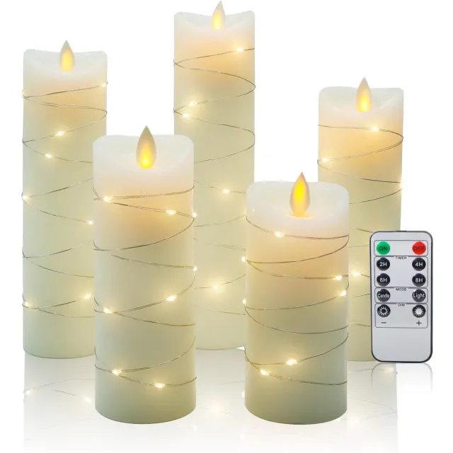 Unyqoos Set van LED-kaarsen met afstandsbediening en timerfunctie voor sfeervolle verlichting wit