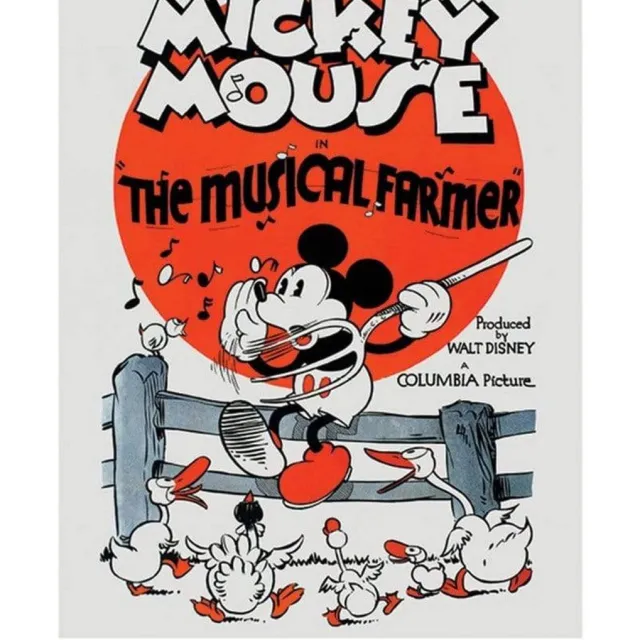 Pyramid Kunstdruk Mickey Mouse - The Musical Farmer 40x50cm Divers