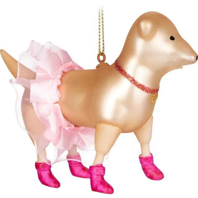 Brubaker Jack Russell Terrier als Prima Ballerina - Handbeschilderde Kerstbal van Glas - Handgeblazen Kerstboomversieringen Figuren Grappige Decoratieve Hangers Boombal - 11,8 cm ‎Jack Russell Terrier als Prima-ballerina