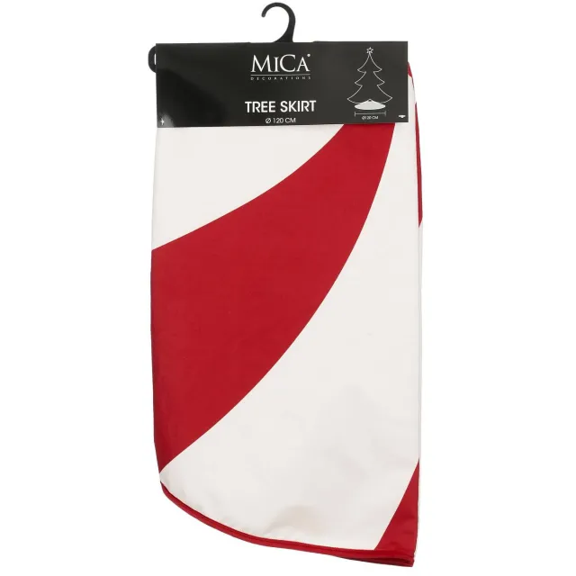 Mica Decorations Kerstboomrok - rood wit gestreept