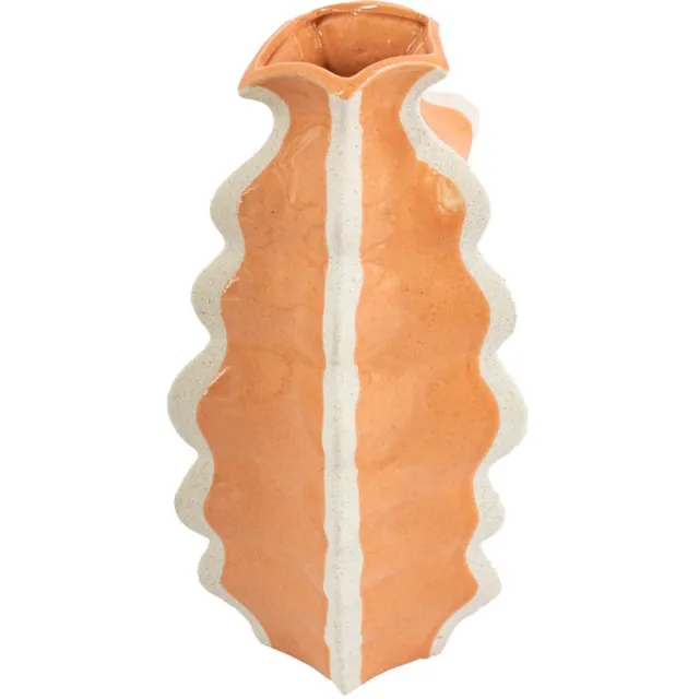 Homebound by Kolony HomeBound by KY | Aardewerk vaas stripes sandstone | bloemenvaas Oranje