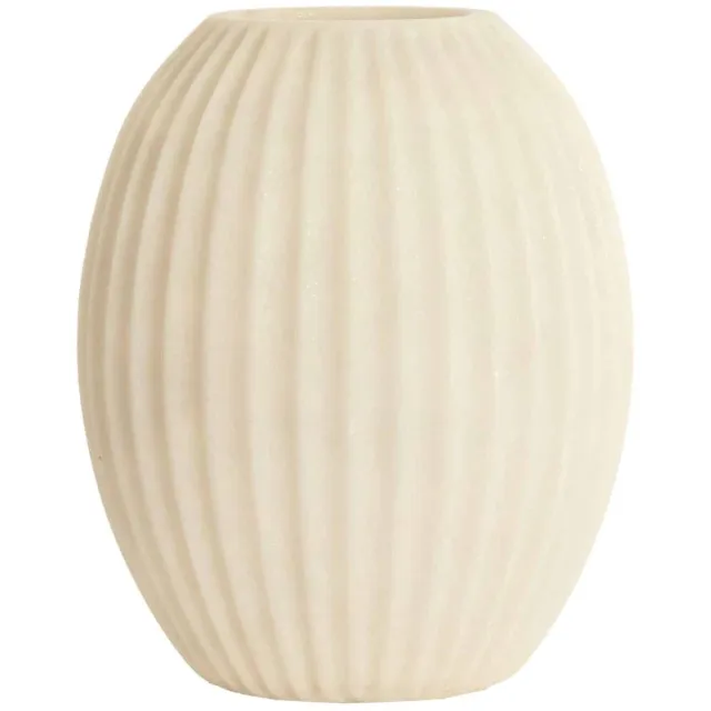 Light & Living Vaas Miralli - Crème - 30x19.5x36cm - Kunststof - Modern - Bloemenvaas - Woondecoratie - Decoratieve vaas voor woonkamer of slaapkamer Wit